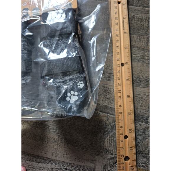 CoolTail Pet Socks Dog Medium Waterproof Anti Slip Weatherproof Adjustable Black - Picture 7 of 8